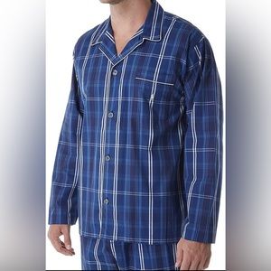 Polo Ralph Lauren Blue Plaid Button Sleep Pajama Shirt Sz Medium